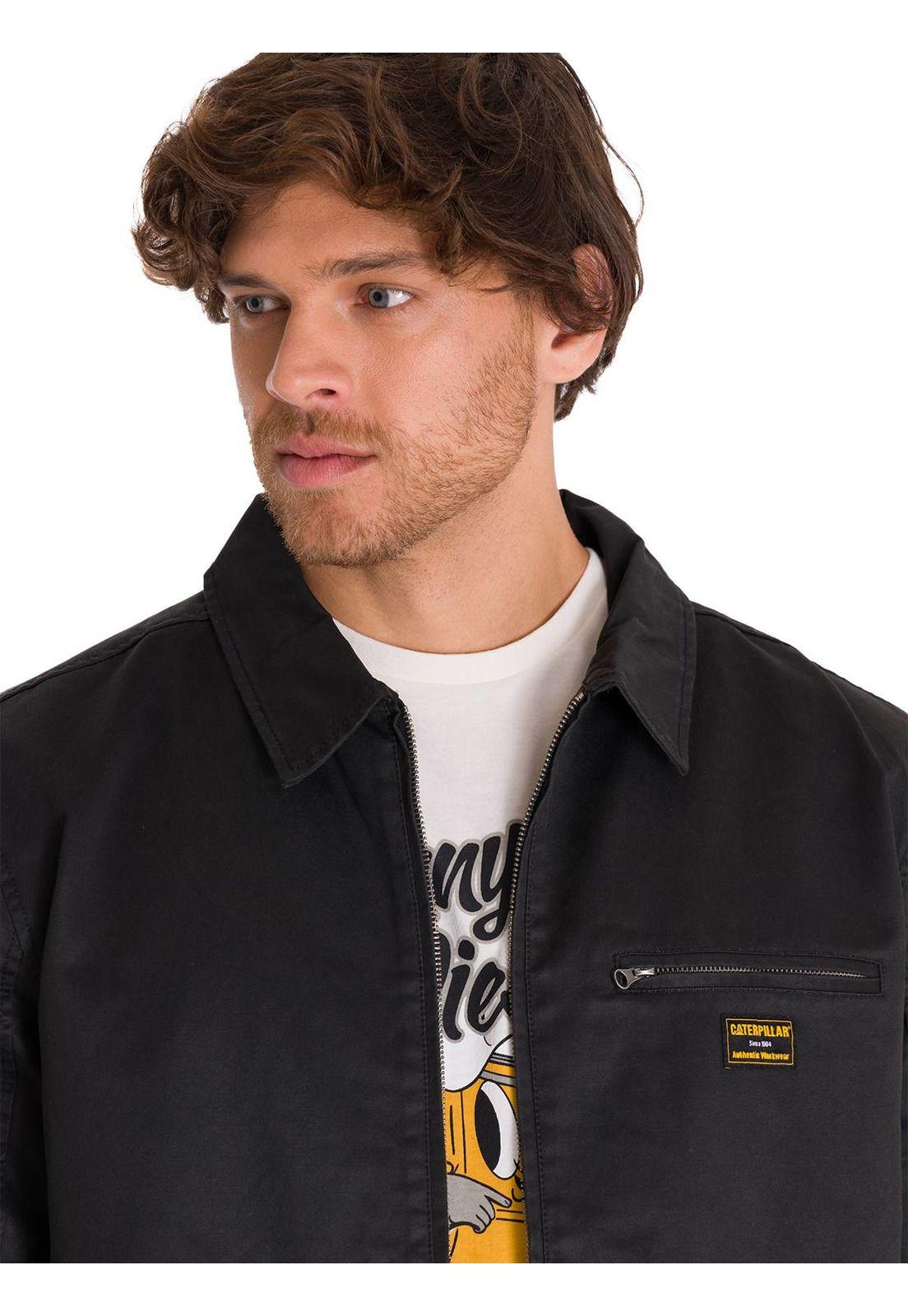 Chaqueta Casual Waxed Chore Hombre Negra-4
