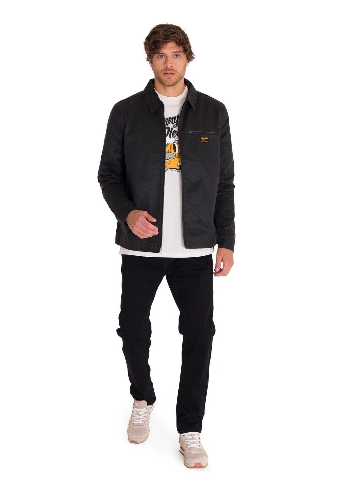 Chaqueta Casual Waxed Chore Hombre Negra-6