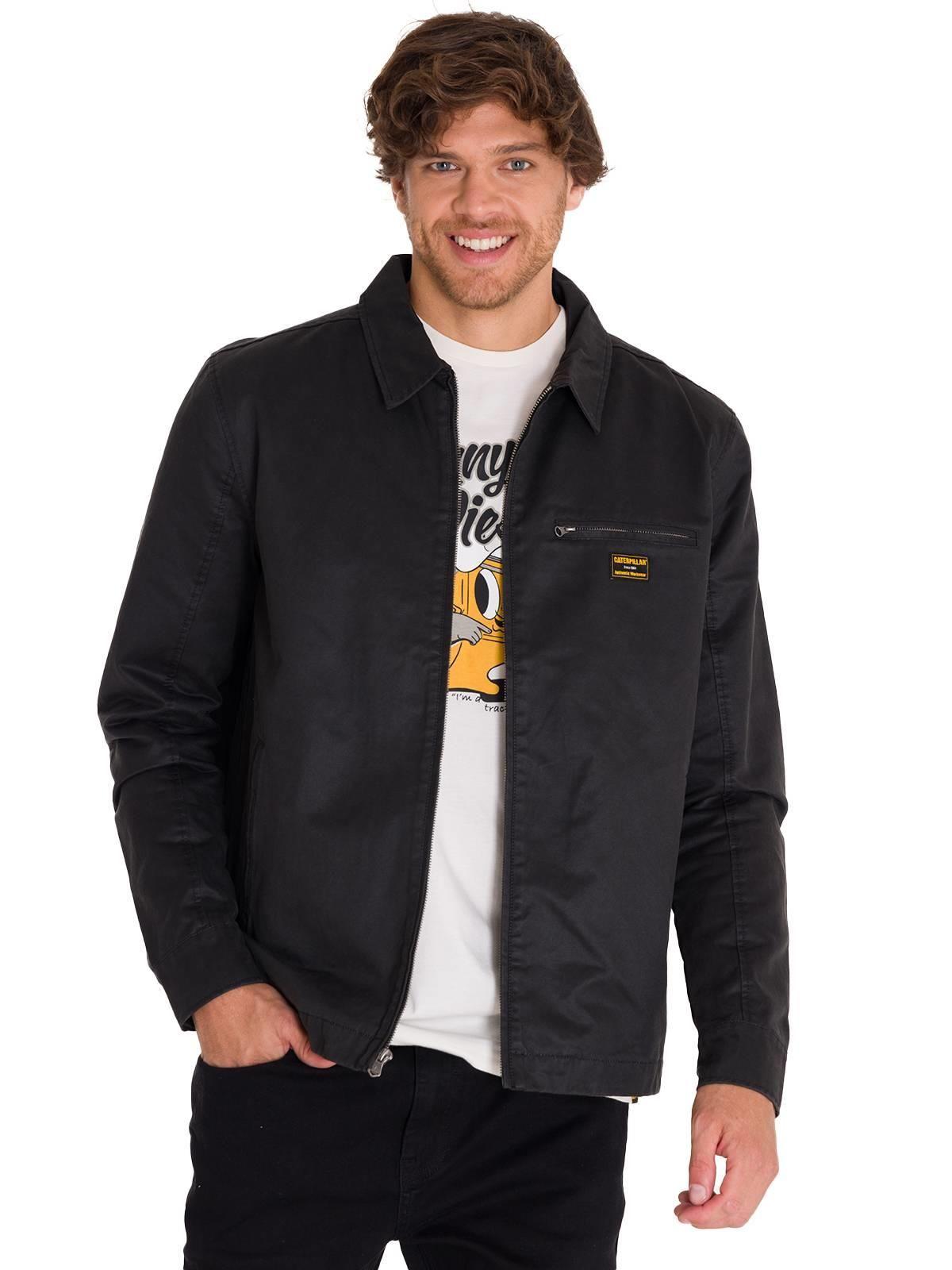 Chaqueta Casual Waxed Chore Hombre Negra-0