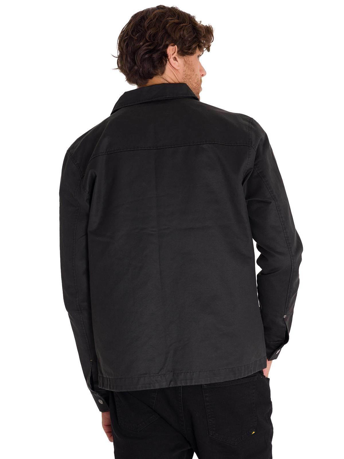 Chaqueta Casual Waxed Chore Hombre Negra-3