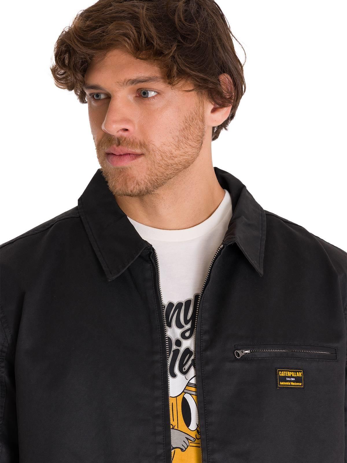 Chaqueta Casual Waxed Chore Hombre Negra-4