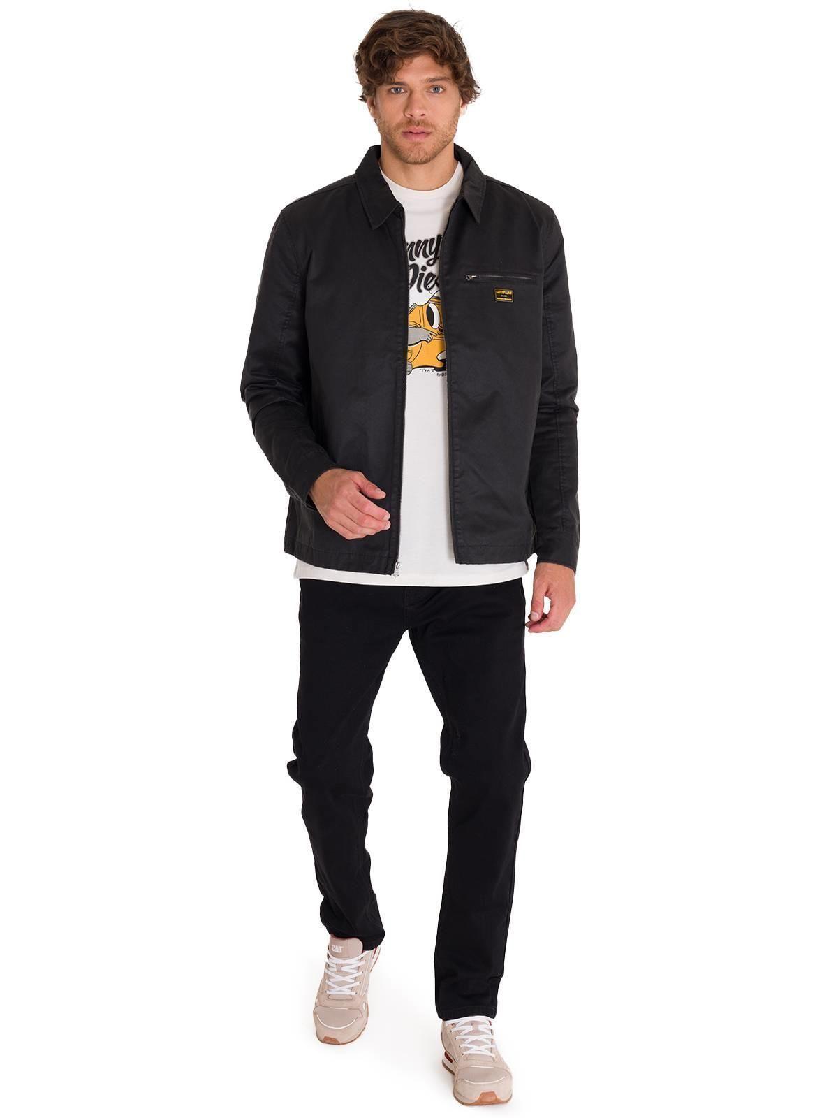Chaqueta Casual Waxed Chore Hombre Negra-6