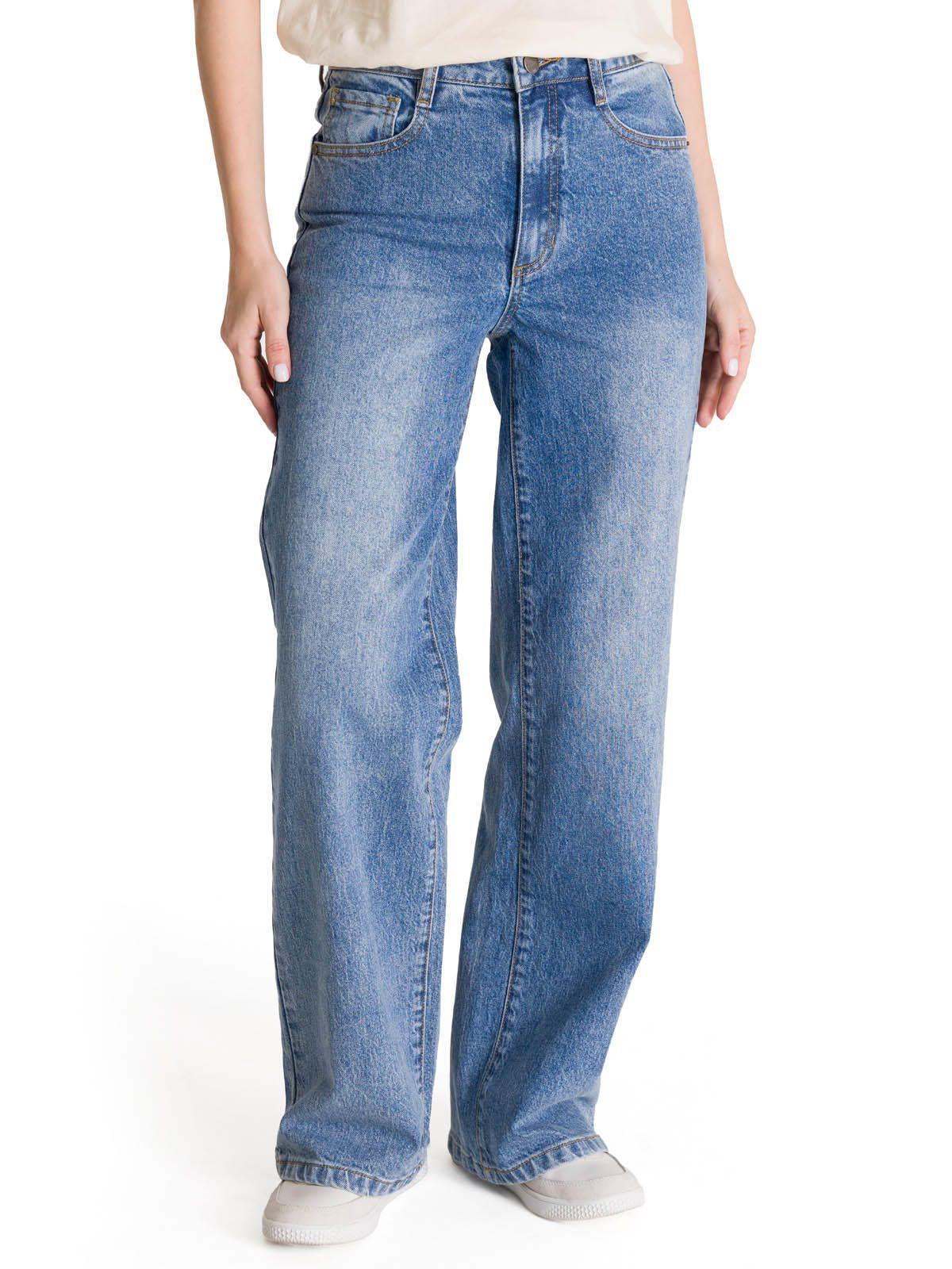 Jeans Mujer High-Rise Straight Leg Azul vintage-0