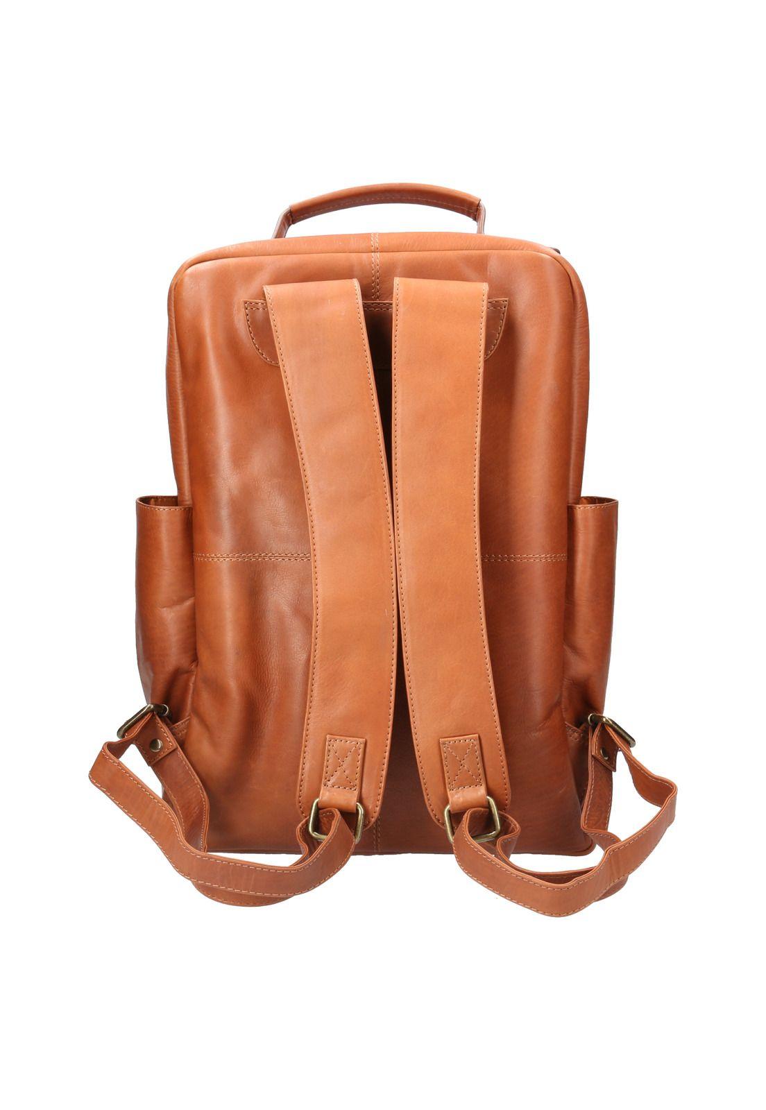 Maletín Cuero Unisex Om Dover Back Café-2