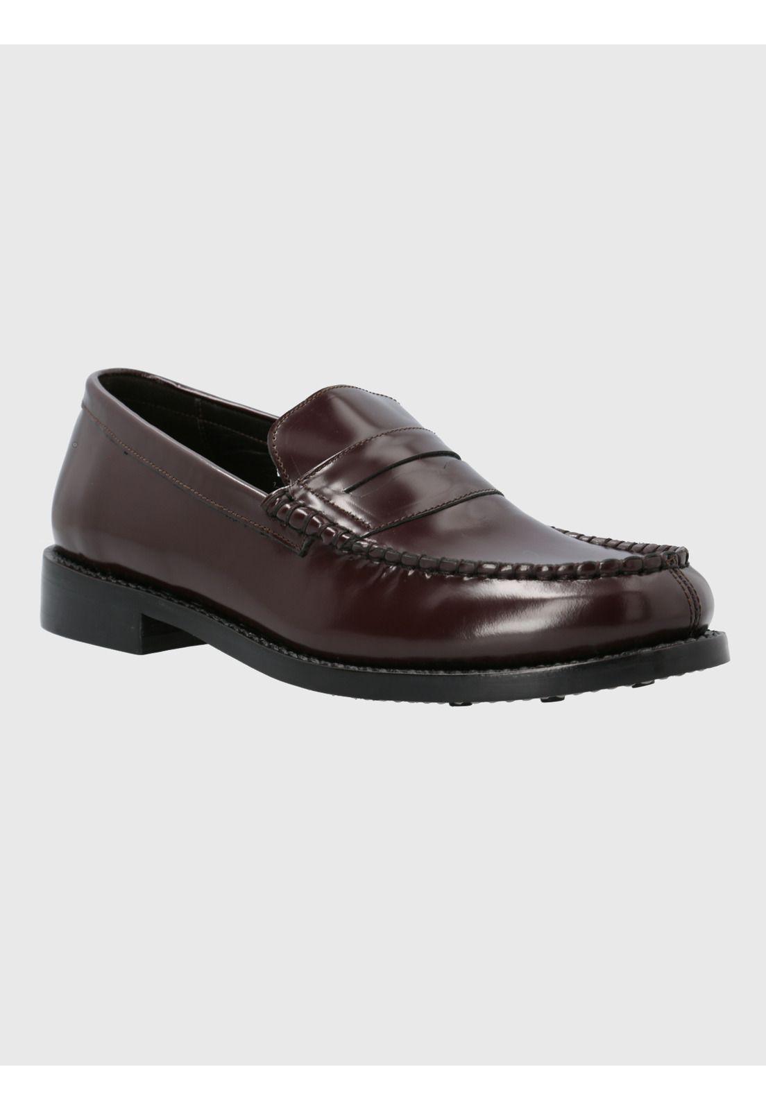 Mocasín Cuero Burdeo Hombre Kent -0