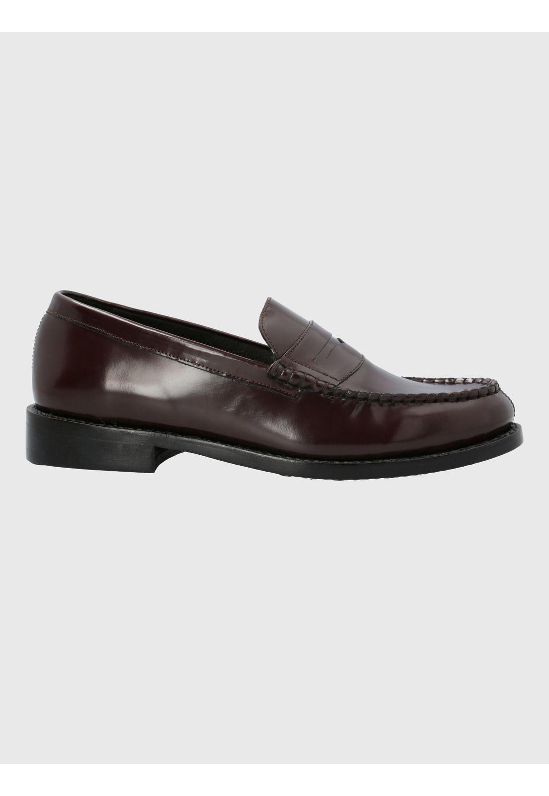 Mocasín Cuero Burdeo Hombre Kent -1