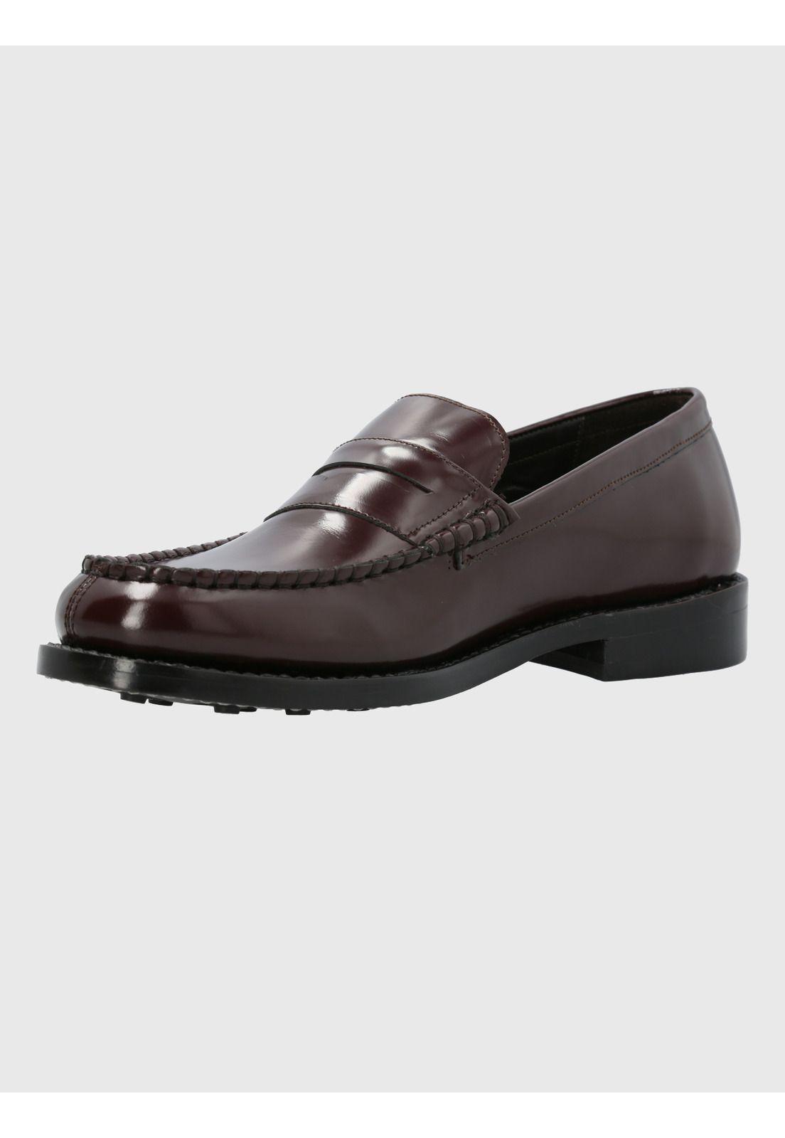 Mocasín Cuero Burdeo Hombre Kent -4