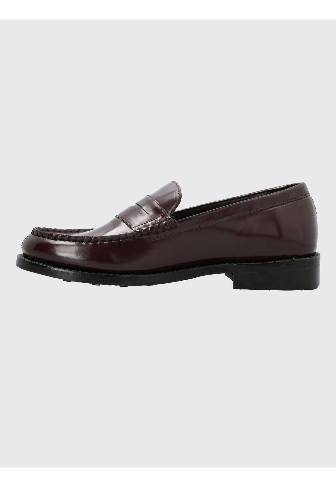 Mocasín Cuero Burdeo Hombre Kent -5
