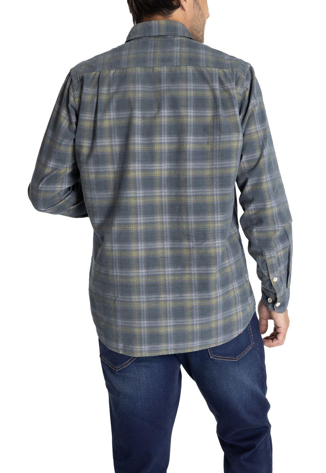 Camisa M/L Hombre Tartancord Azul Oscuro-5