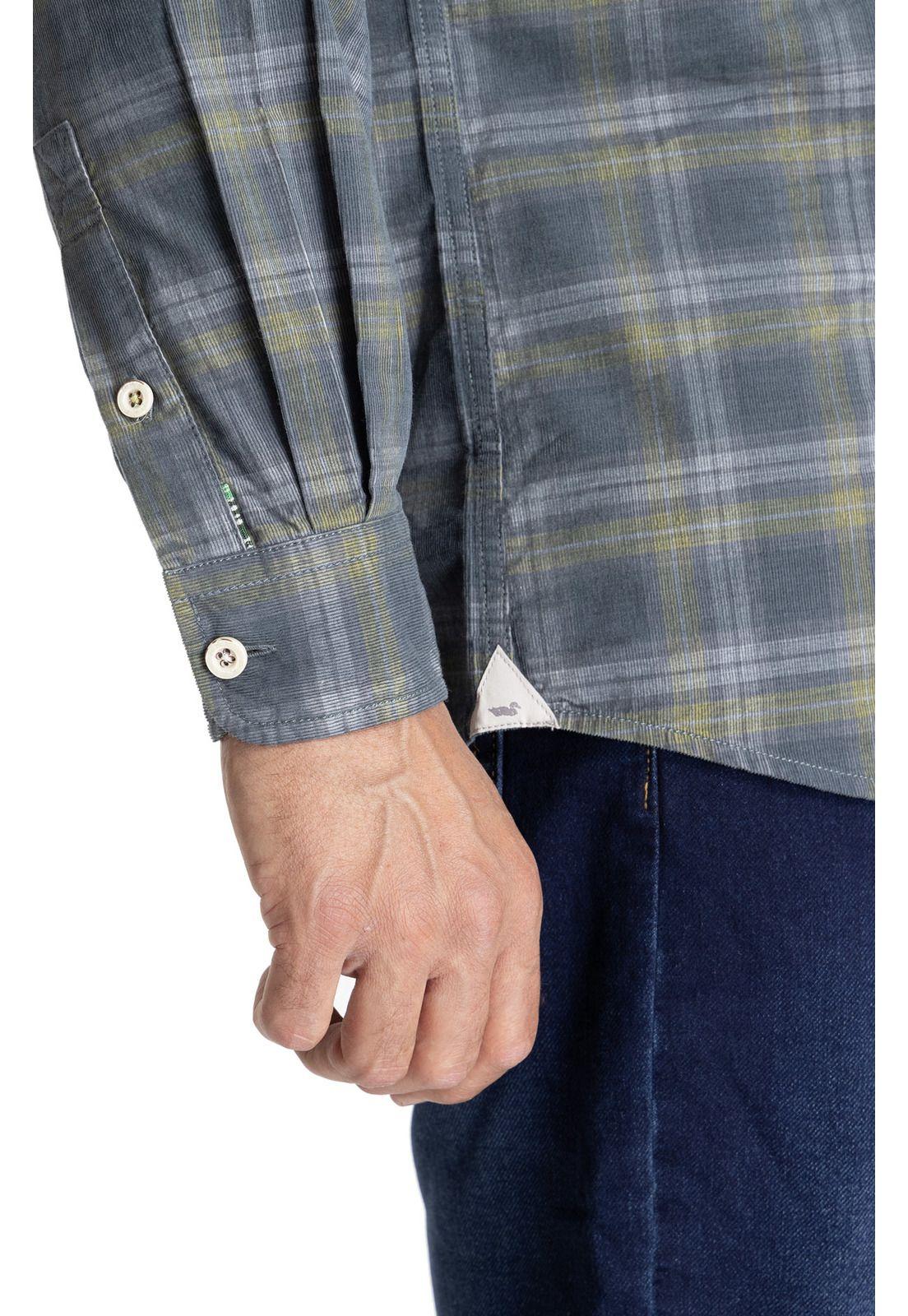 Camisa M/L Hombre Tartancord Azul Oscuro-7