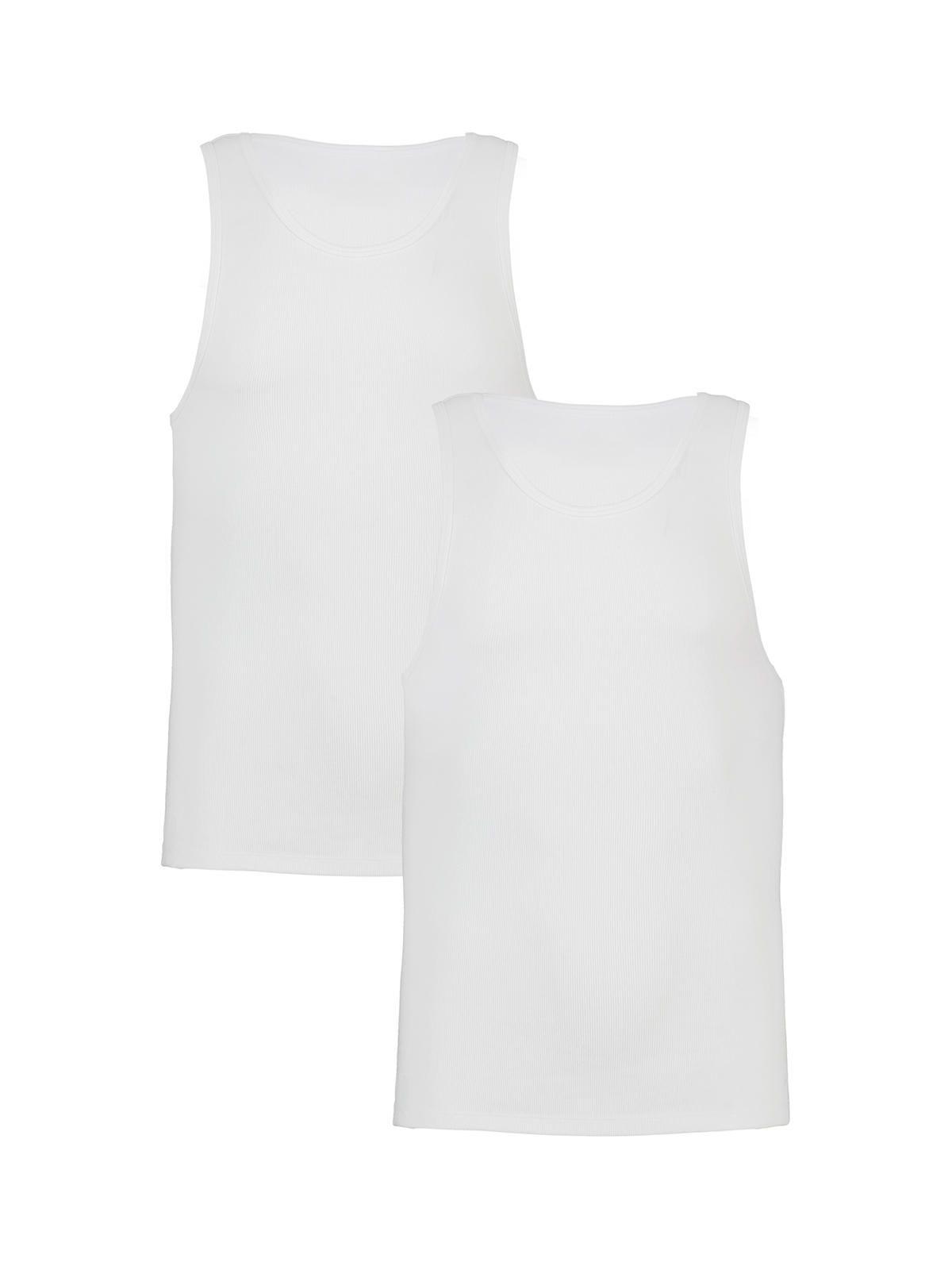 Camiseta sin manga de algodón  hombre negra 2-pack -0