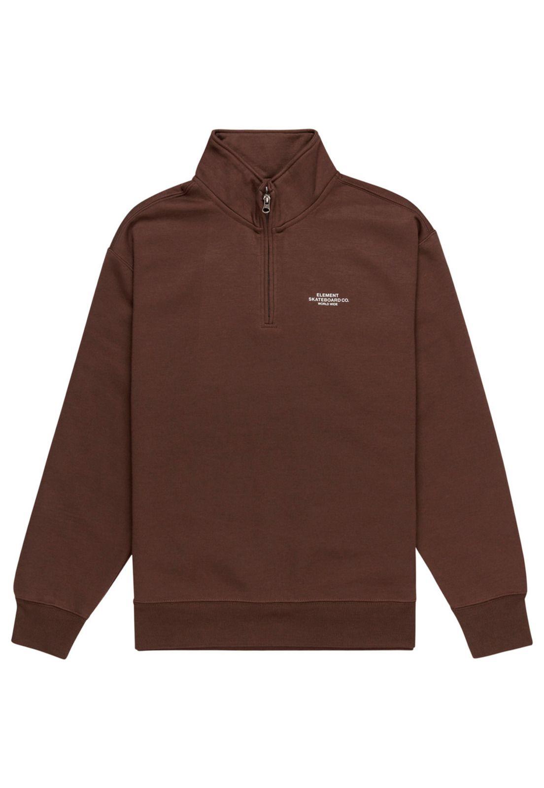 Polerón Hombre Cornell Skate Half Zip Café-0