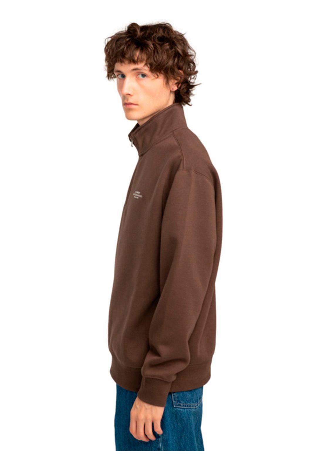 Polerón Hombre Cornell Skate Half Zip Café-3