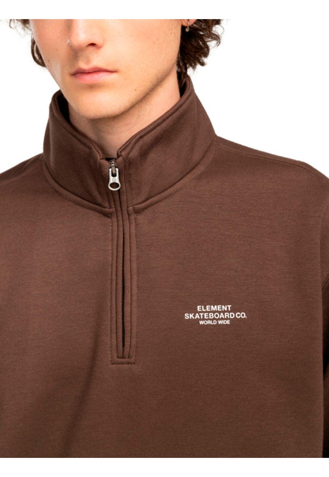 Polerón Hombre Cornell Skate Half Zip Café-4