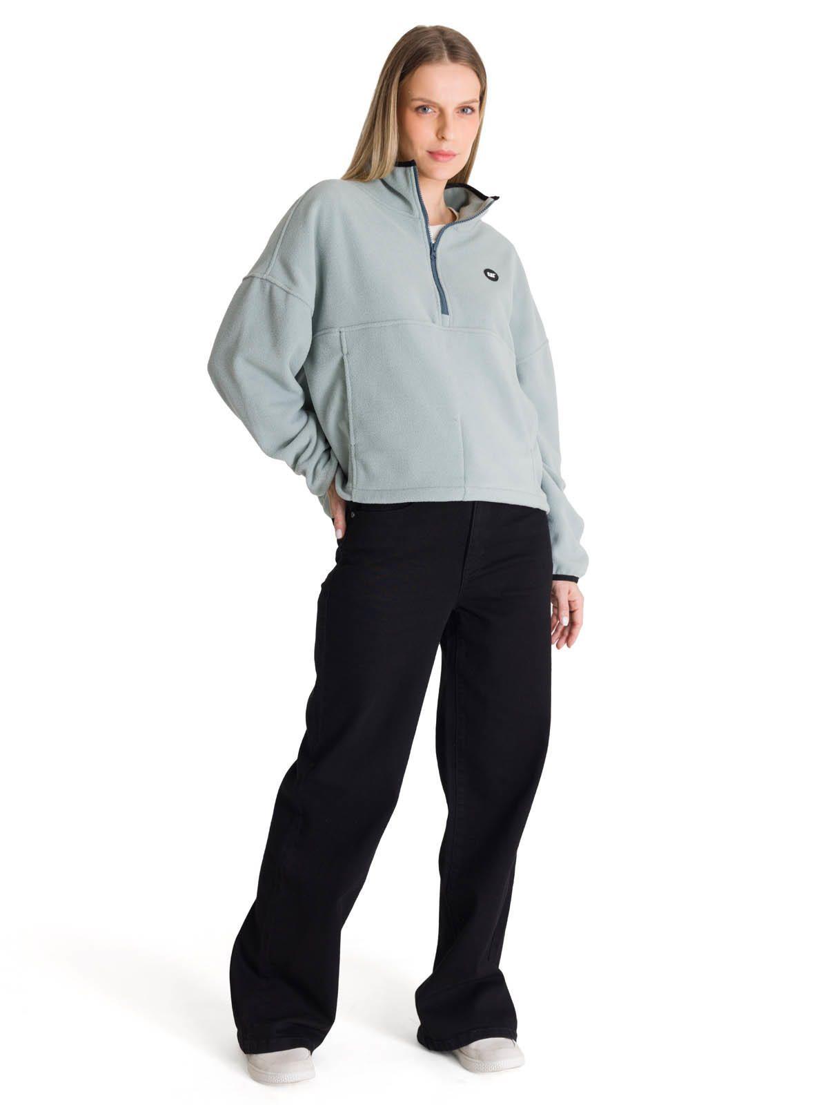 Polar Fleece Mujer Boxy Oversized Celeste-5