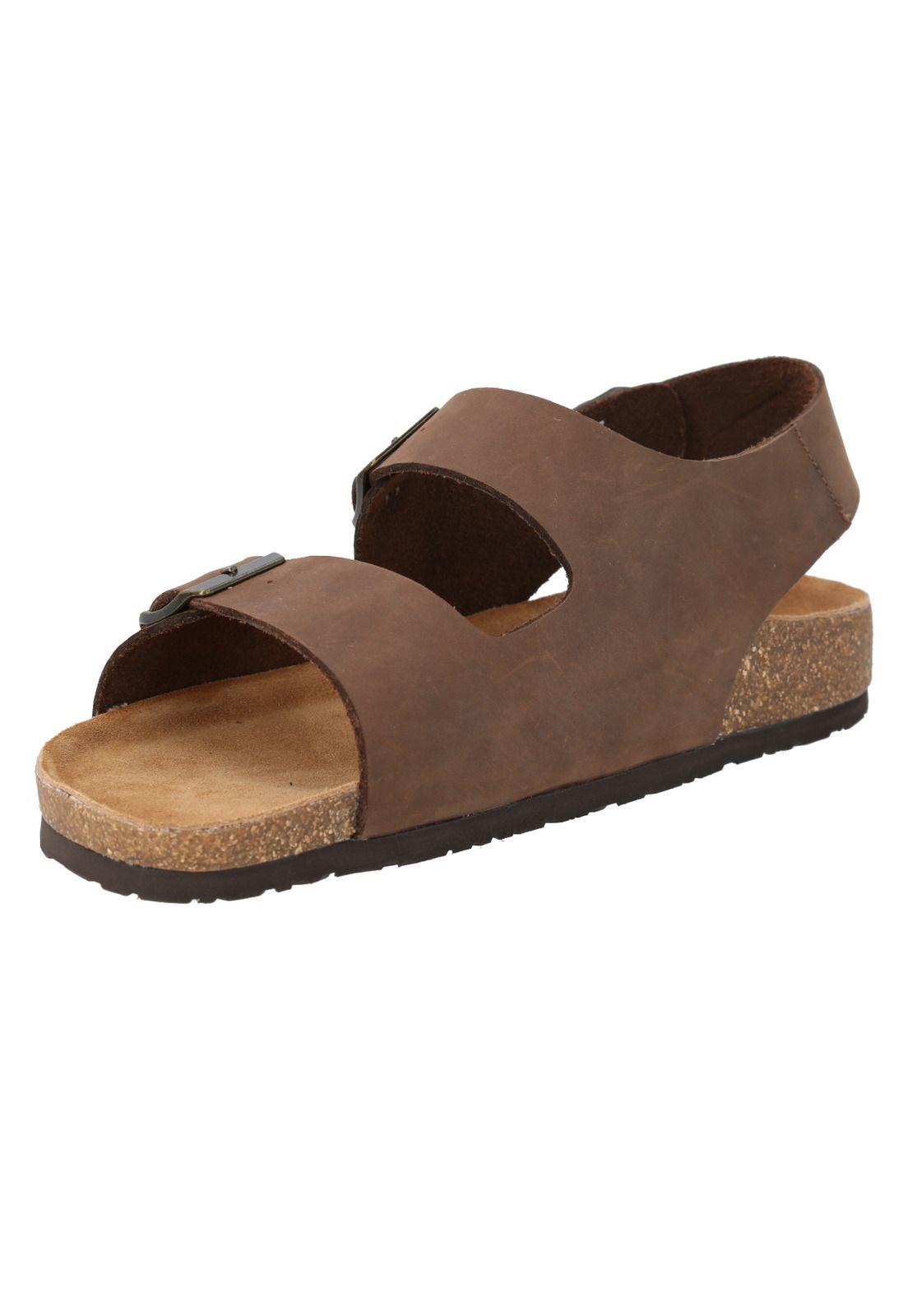 Sandalia Cuero Hombre Commet Café -4