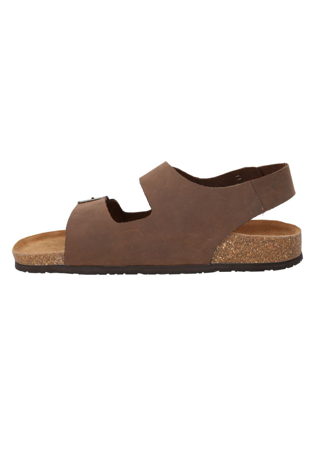 Sandalia Cuero Hombre Commet Café -5