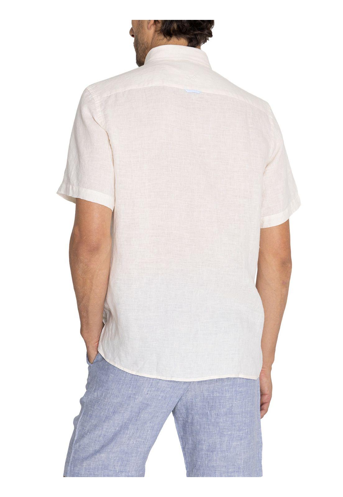 camisa Lino Orgánico Beige Linenstripe Hombre -7