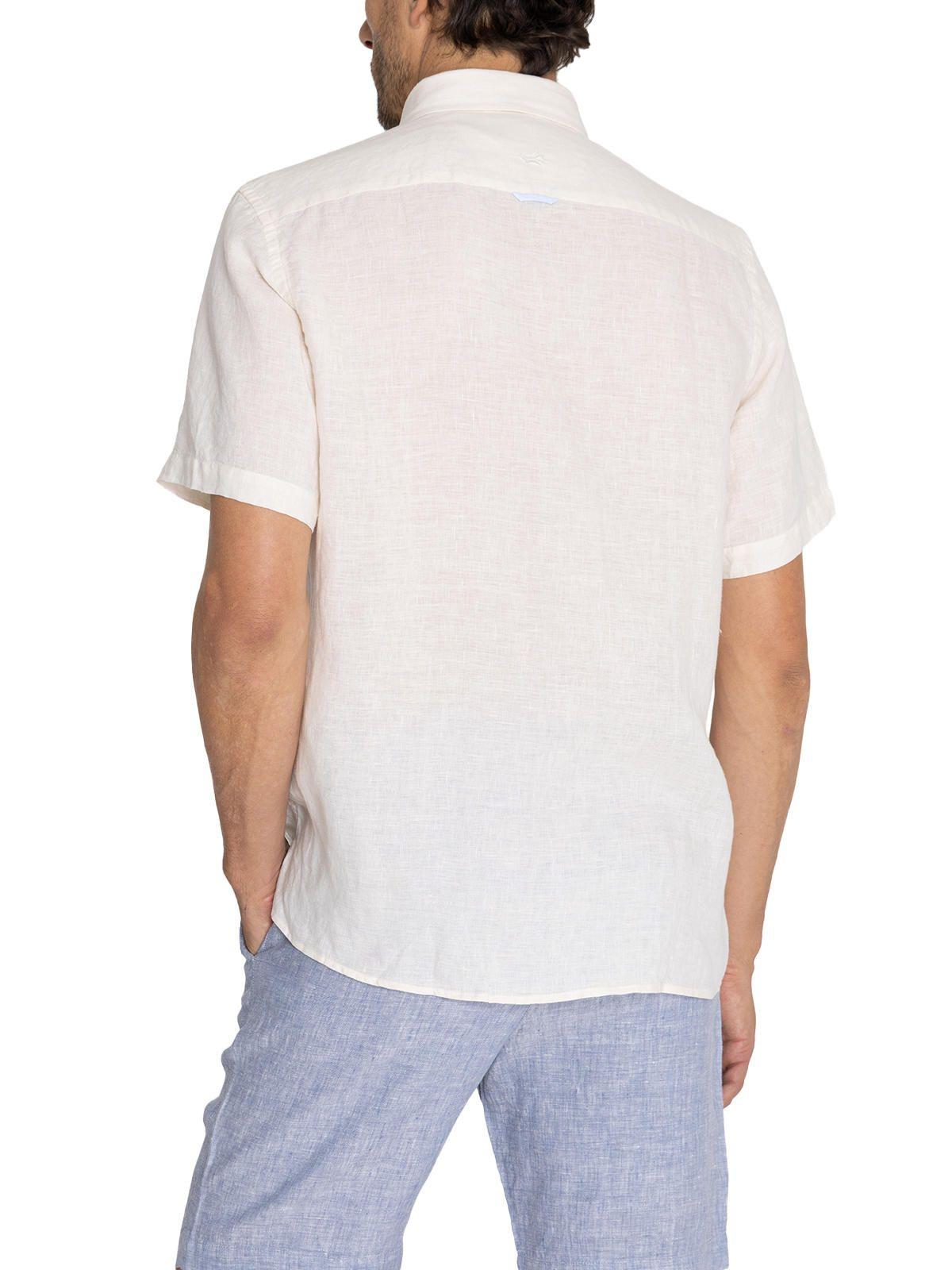 camisa Lino Orgánico Beige Linenstripe Hombre -7