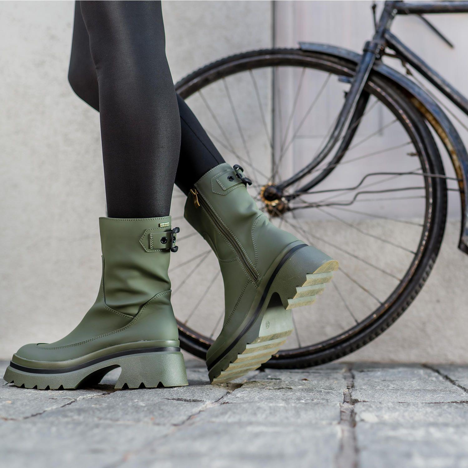 Botín Mujer Delia Verde Oliva-1