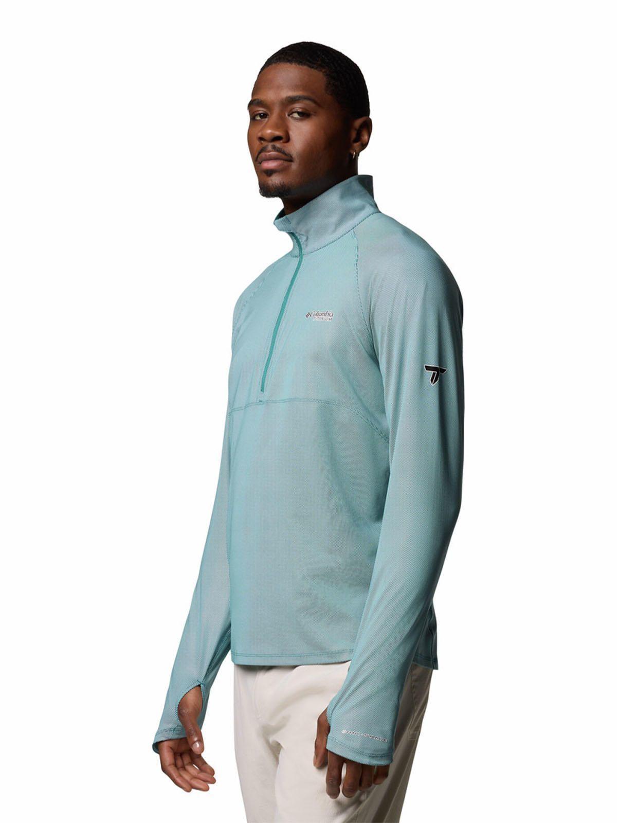 Polera M/L Hombre Summit Valley Half Zip Azul-1