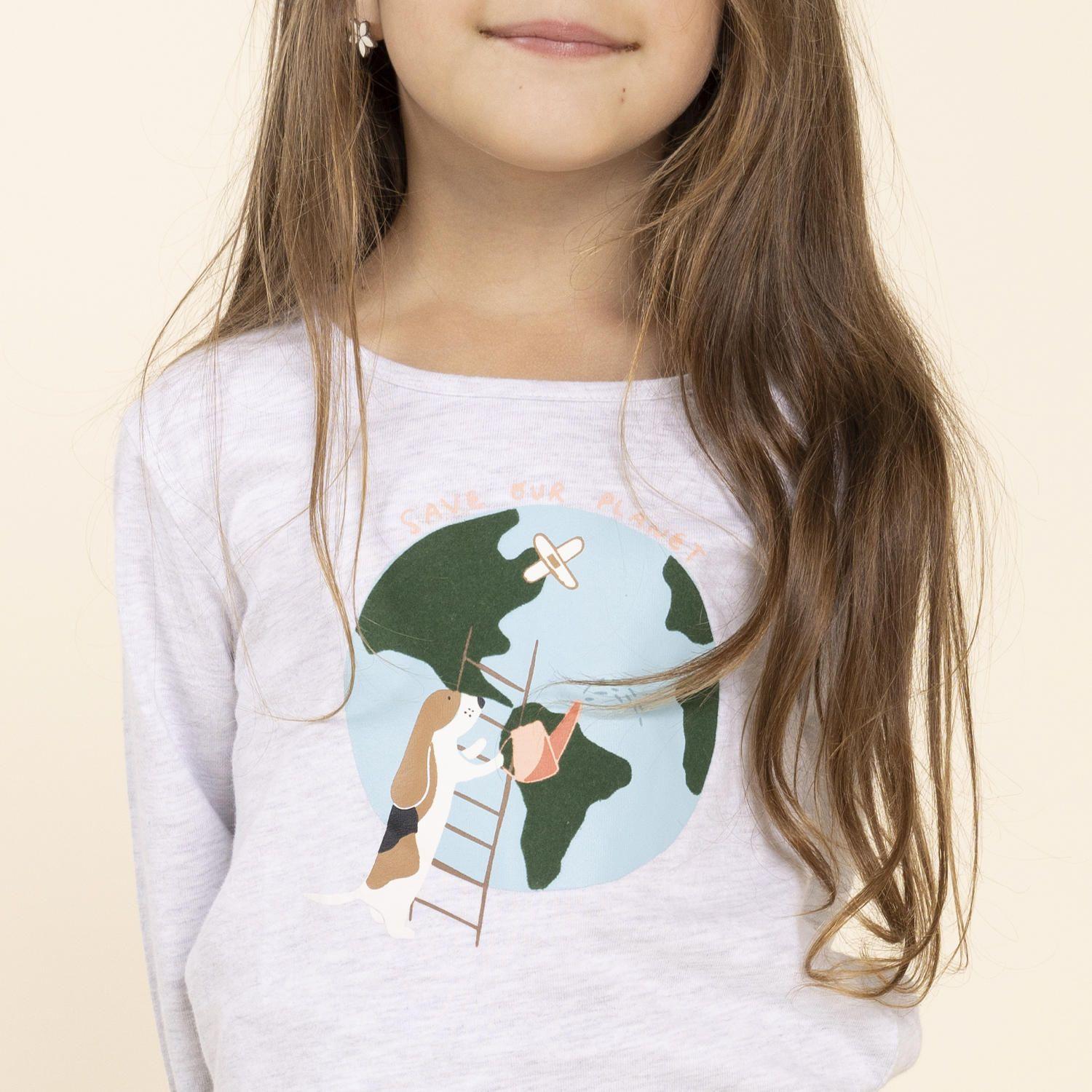 Polera Niña Planet Crema-5