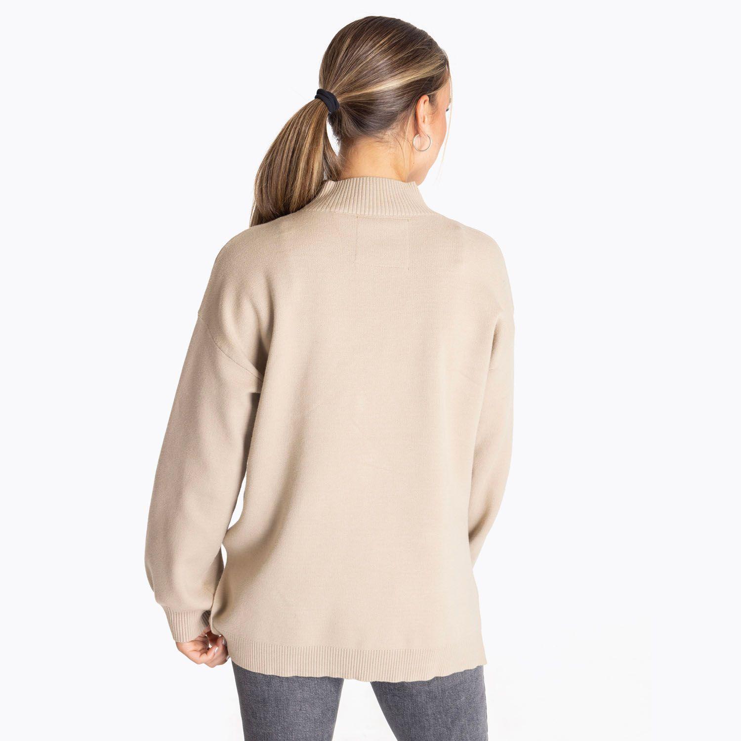 Poleron Mujer Comfort Sweater Café-3