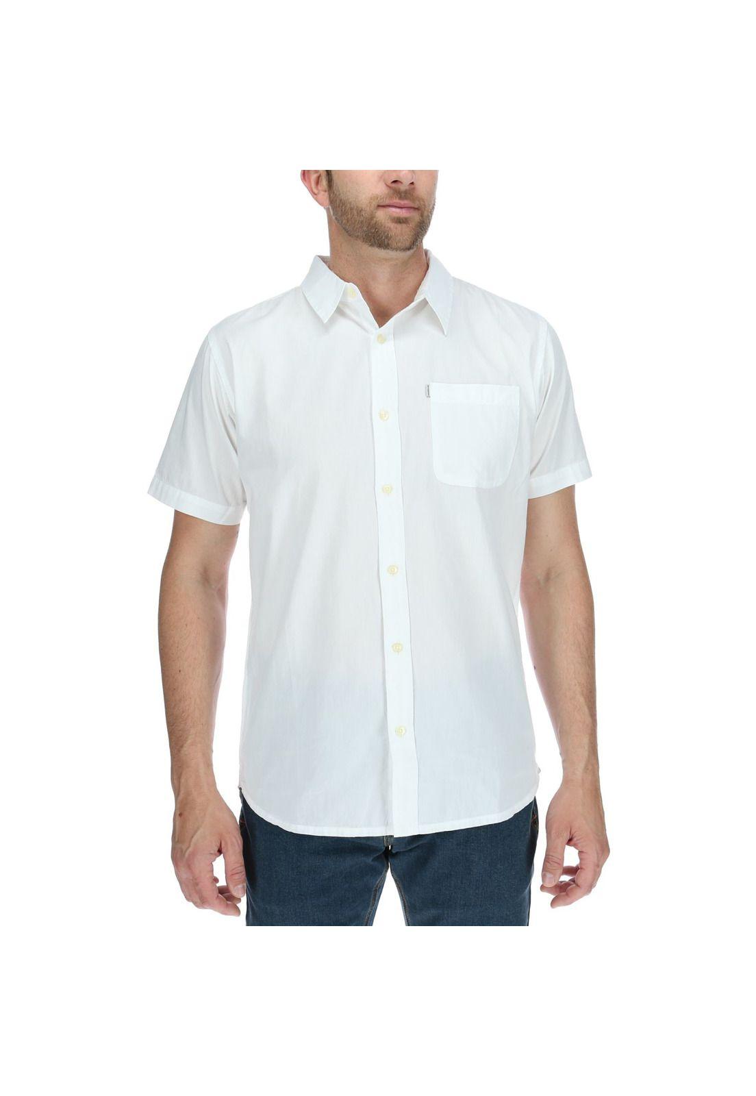 Camisa Mc Hombre Poplin Standard S/S Shirt Blanco-0