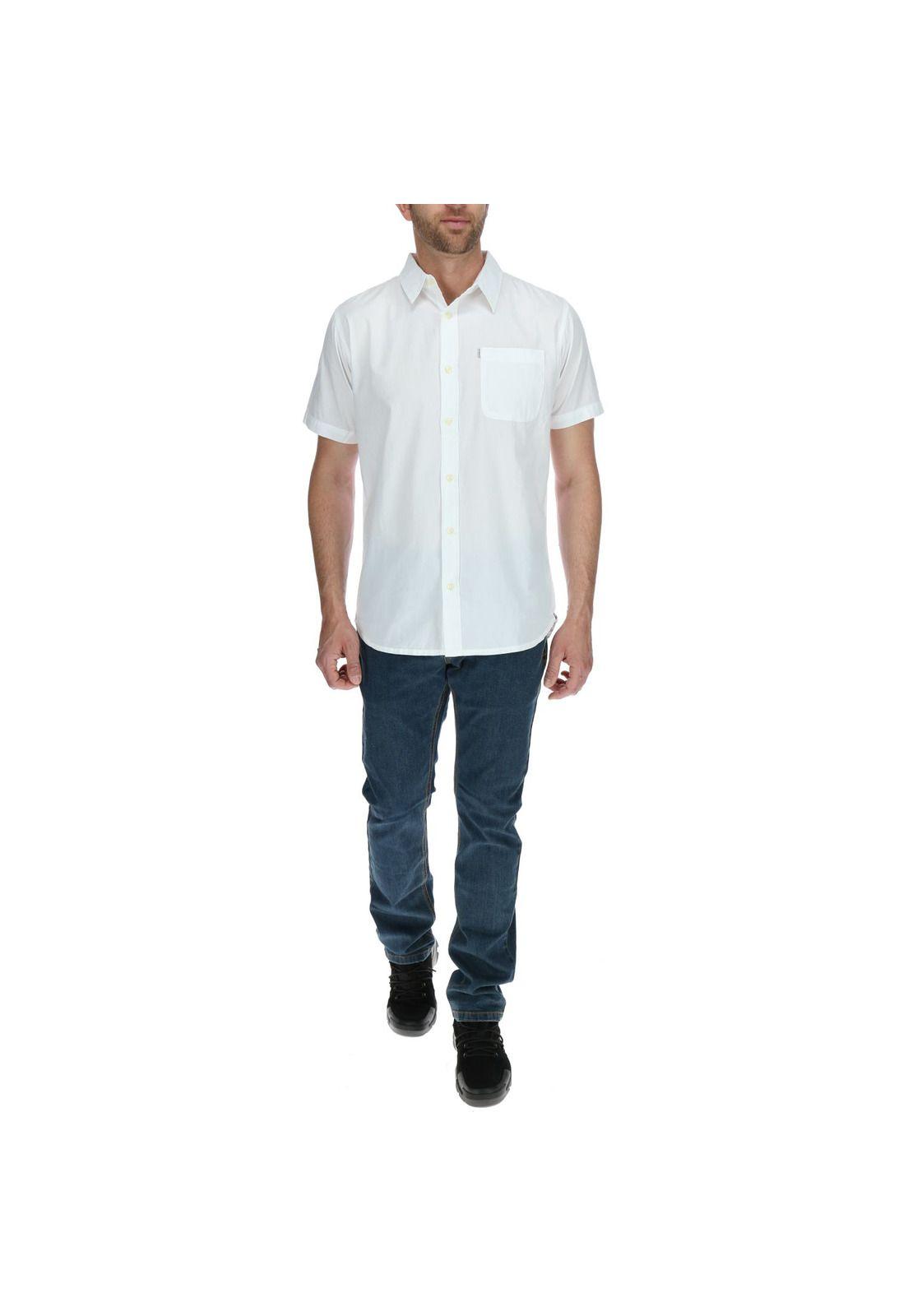Camisa Mc Hombre Poplin Standard S/S Shirt Blanco-4