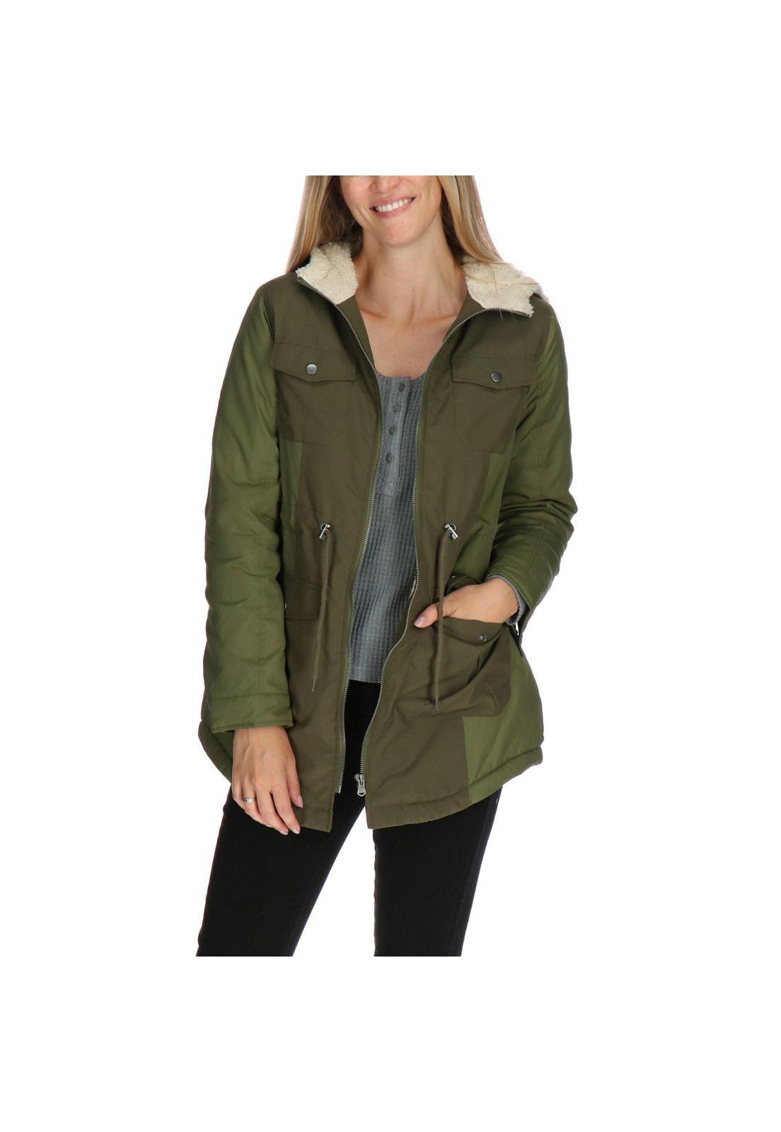 Chaqueta Clara Sherpa Verde Oscuro-0