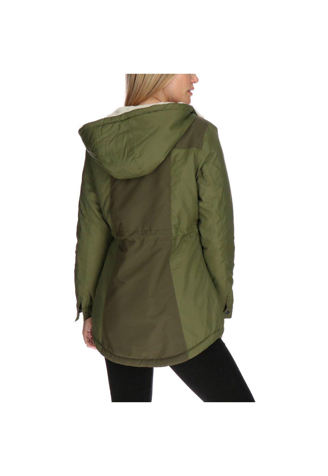 Chaqueta Clara Sherpa Verde Oscuro-2