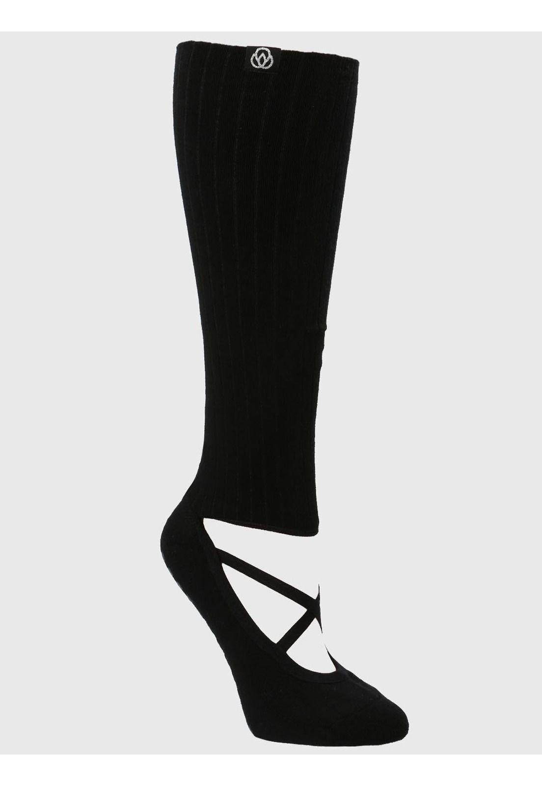 Calcetin Mujer Strap Grip Long Negro-2