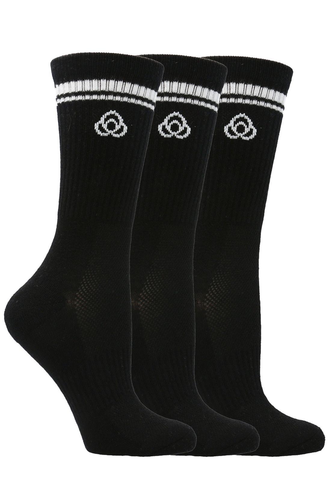 Pack 3 Calcetines Mujer Crew Cut Pro Negro-1