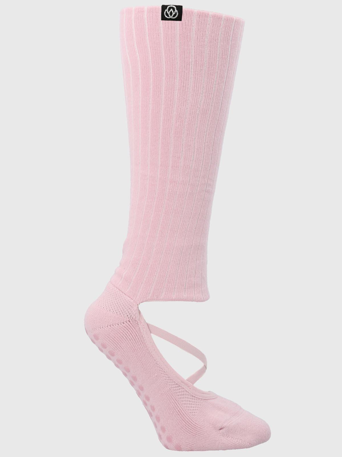 Calcetin Mujer Strap Grip Long Rosado-0