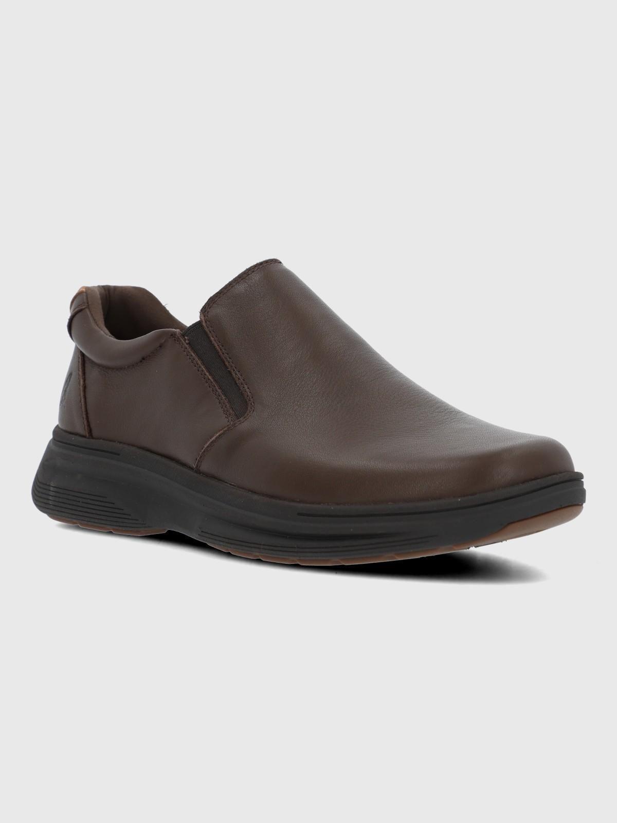 Slip On Cuero Hunt II Café Hombre-0
