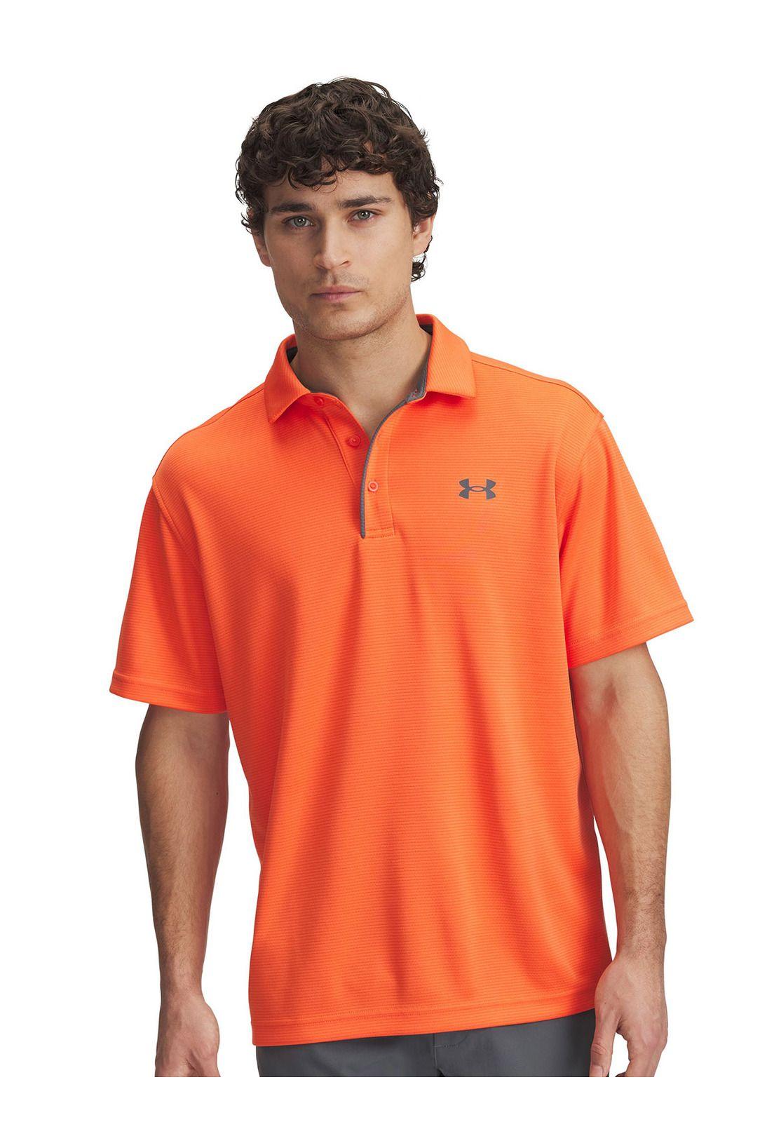 Polo Manga Corta UA Tech Hombre Naranja-0