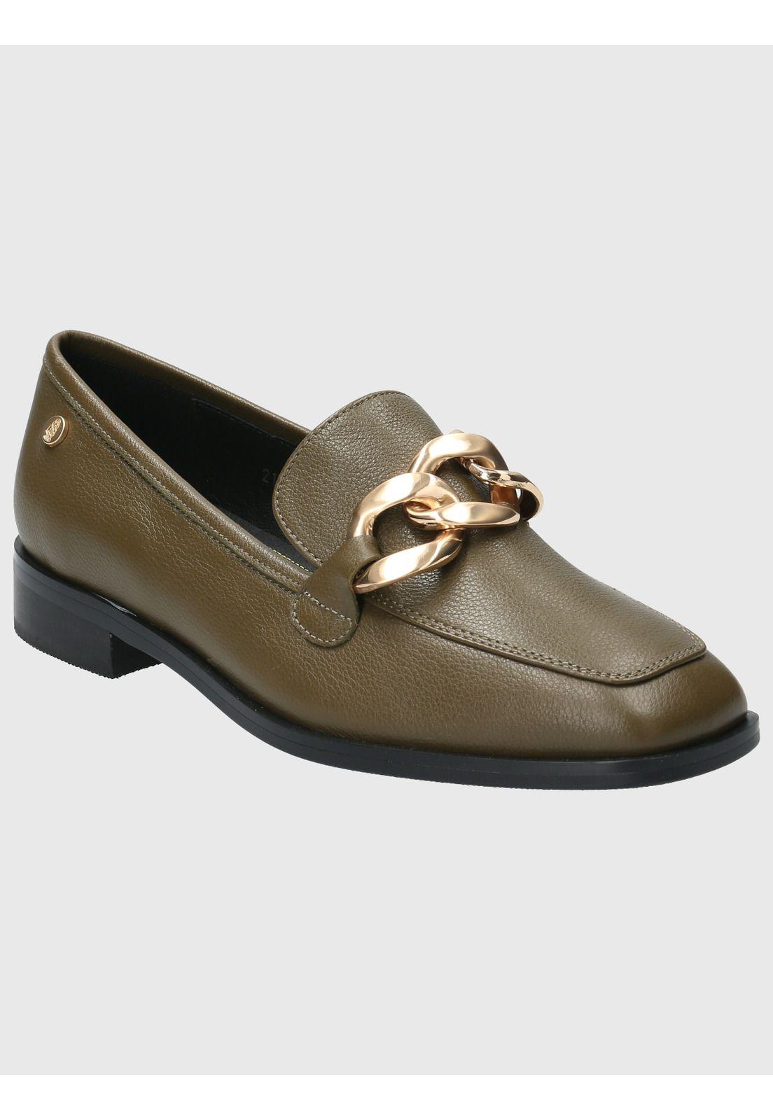 Mocasín Cuero Mujer Roberta Verde-0