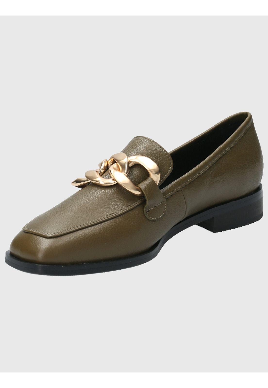 Mocasín Cuero Mujer Roberta Verde-4