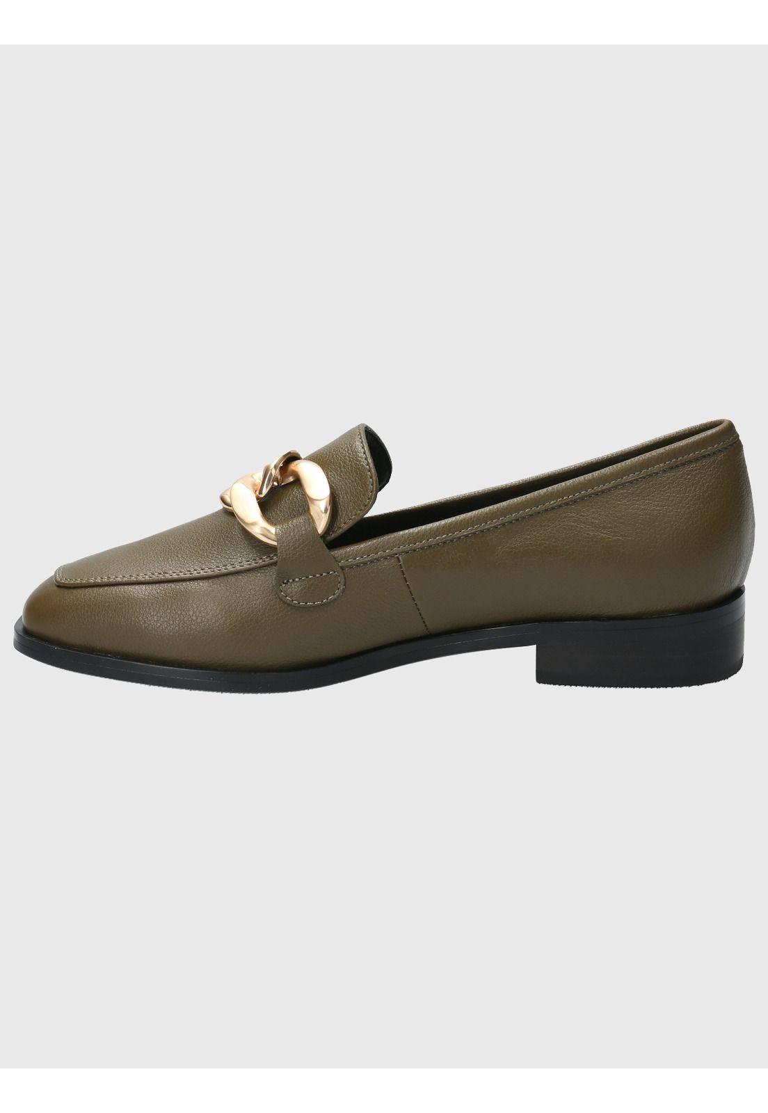 Mocasín Cuero Mujer Roberta Verde-5