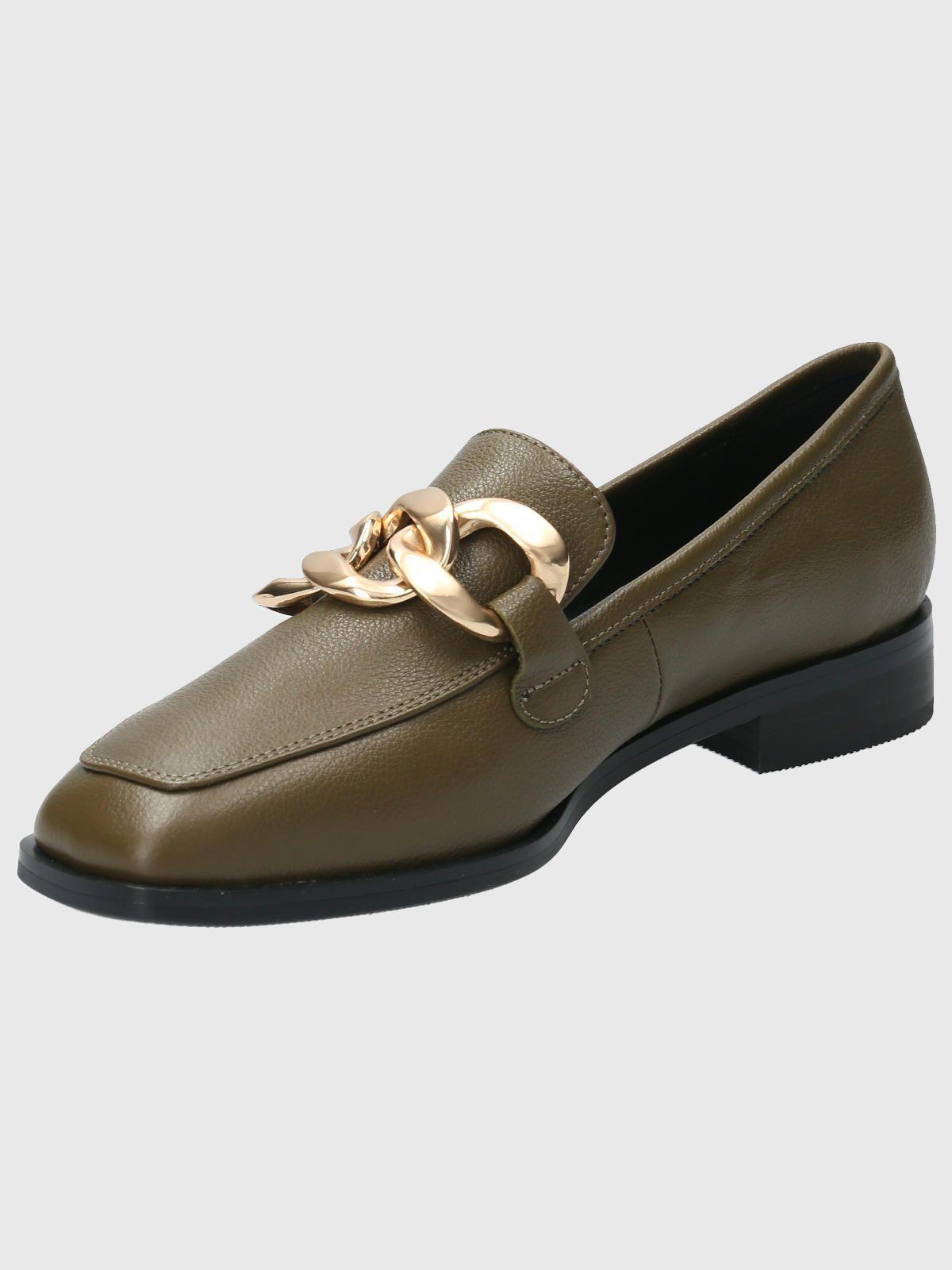 Mocasín Cuero Mujer Roberta Verde-4