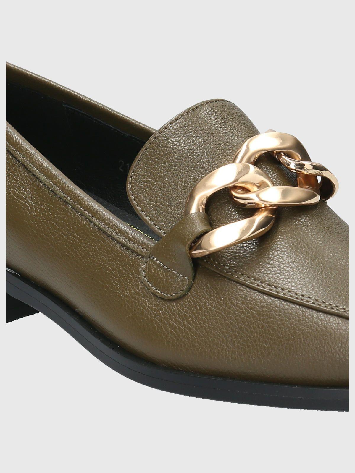 Mocasín Cuero Mujer Roberta Verde-7
