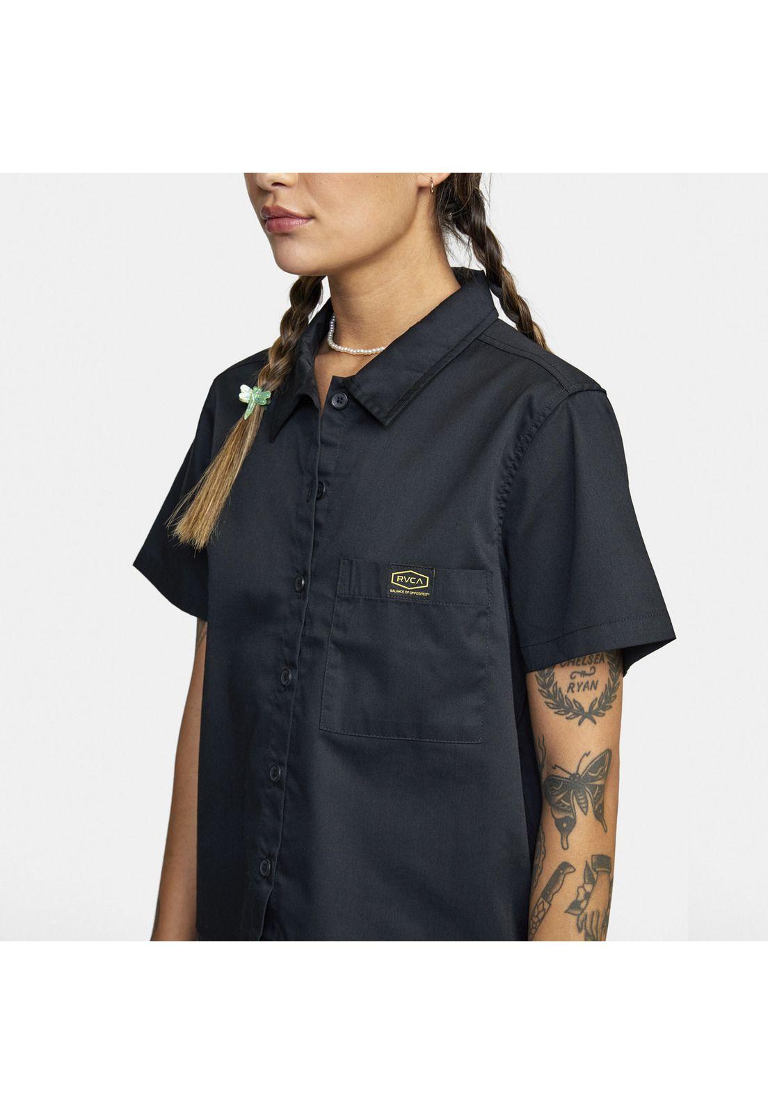 Blusa M/C Mujer Recession Shirt J Wv Negro-3