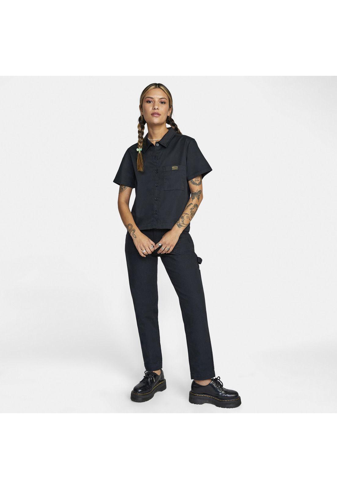 Blusa M/C Mujer Recession Shirt J Wv Negro-4