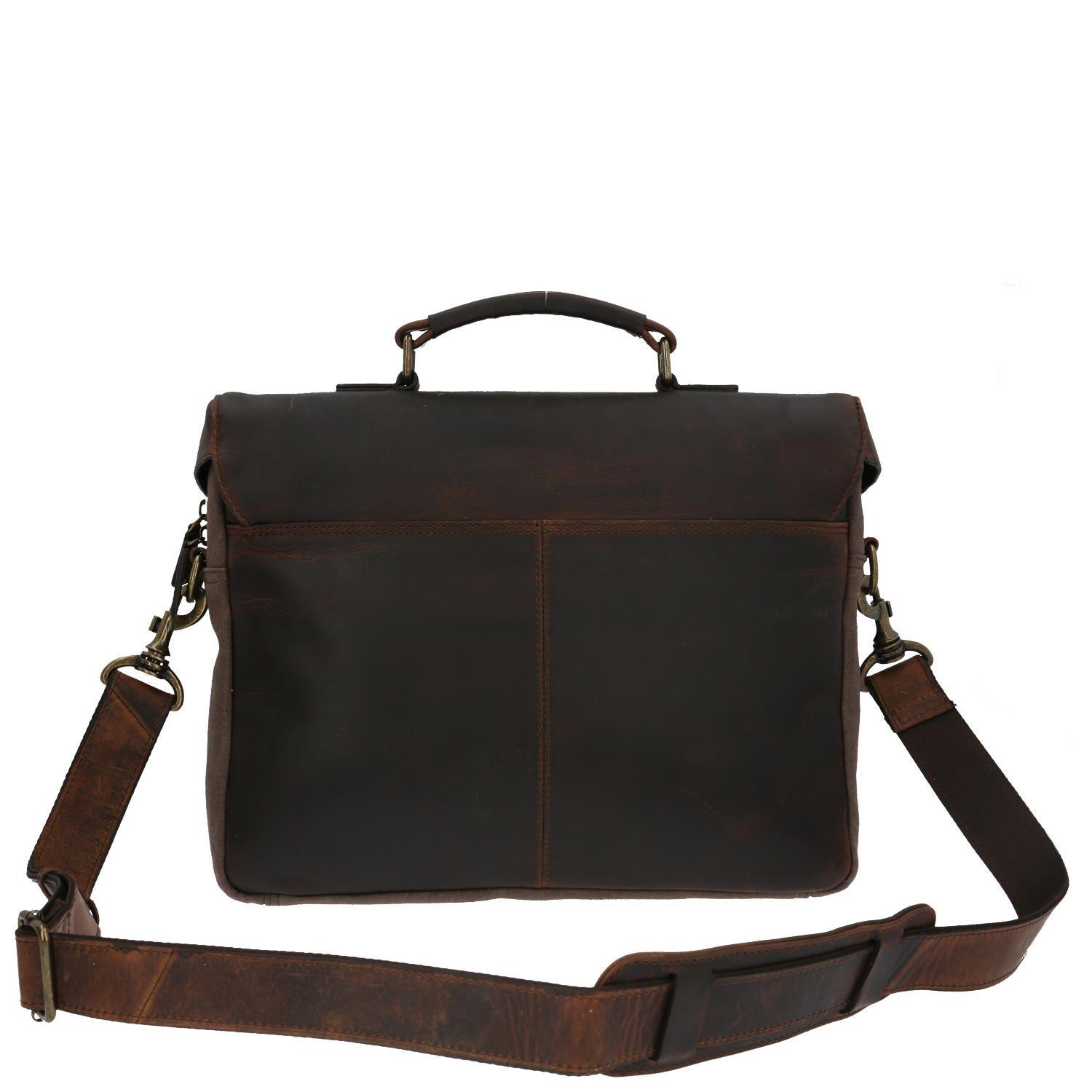 Maletín Canvas/Cuero Hombre WX Ganges II Café-2