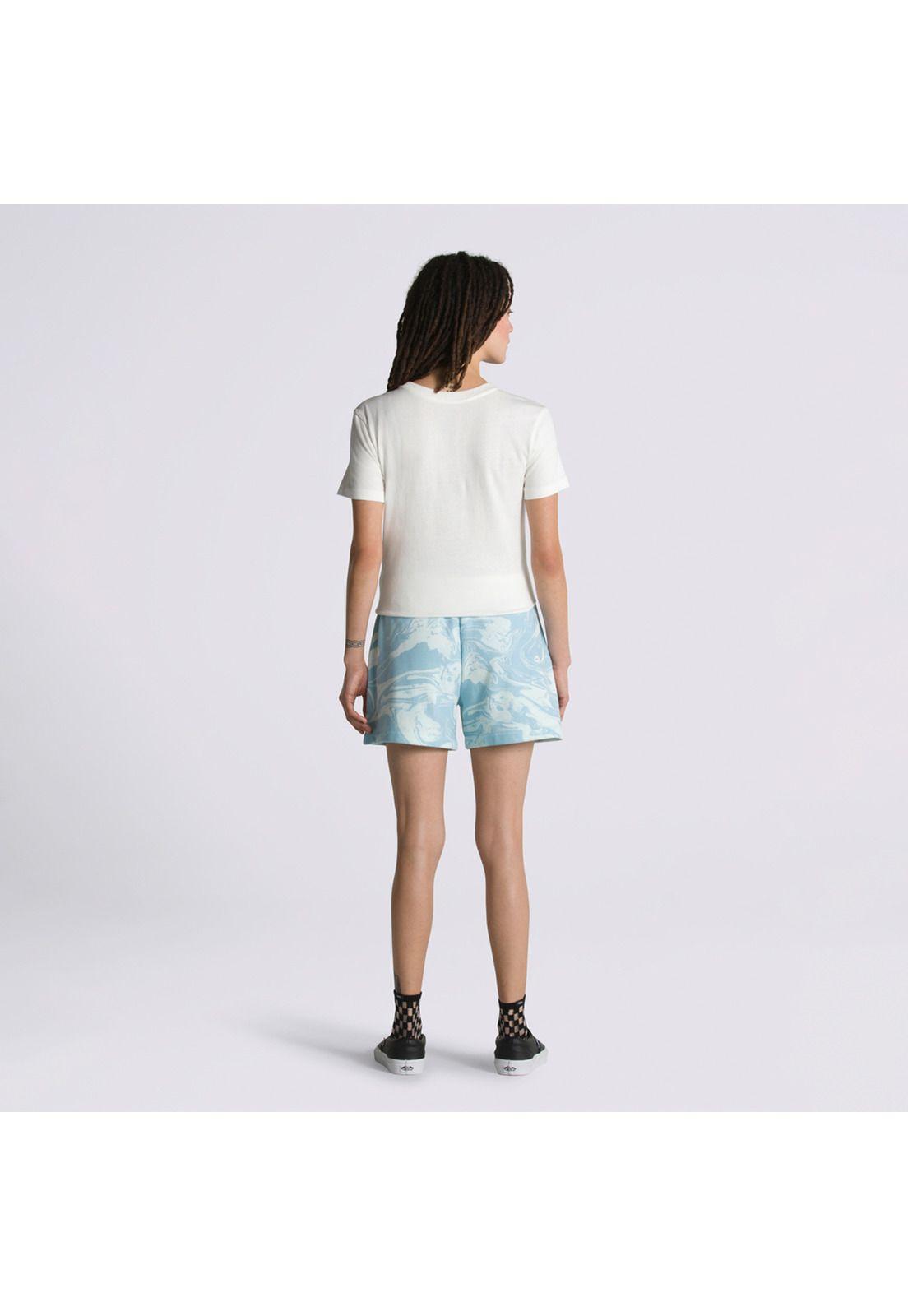 Short Marble Print Short Celeste Mujer-1