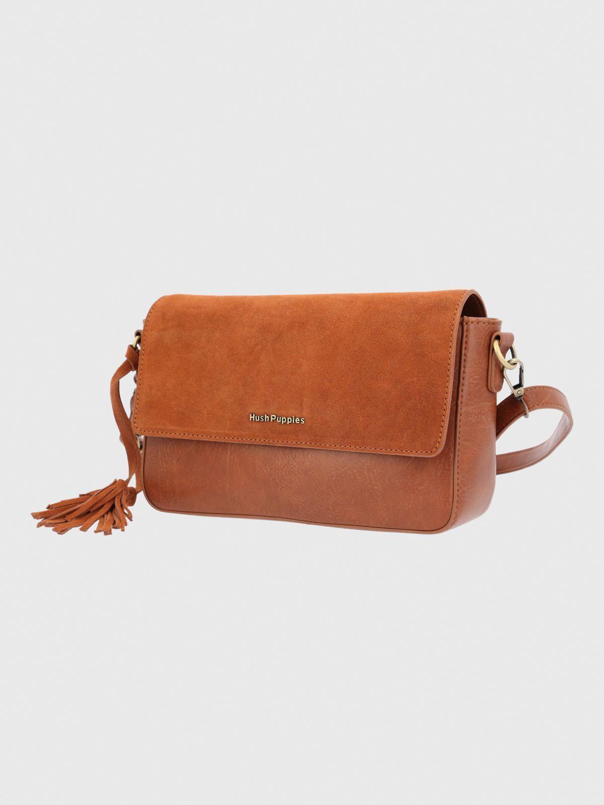 Cartera Ecocuero Mujer Ledger Cross Café-1