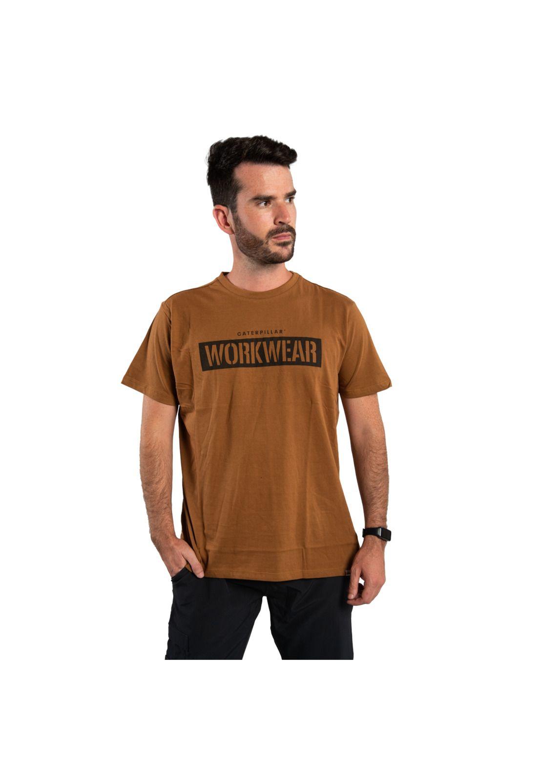 Polera Manga Corta  Hombre Fdtn Workwear Tee Café-0