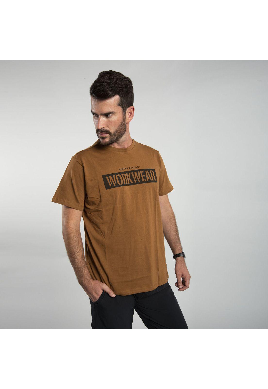 Polera Manga Corta  Hombre Fdtn Workwear Tee Café-1