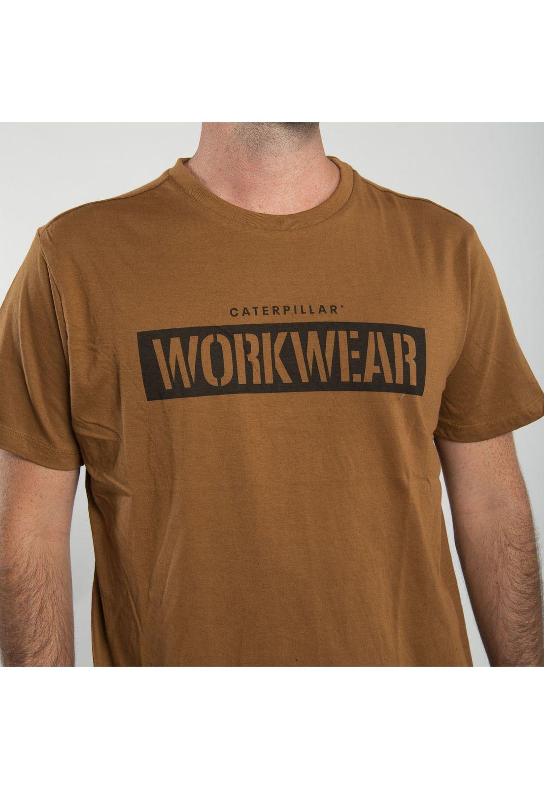 Polera Manga Corta  Hombre Fdtn Workwear Tee Café-3