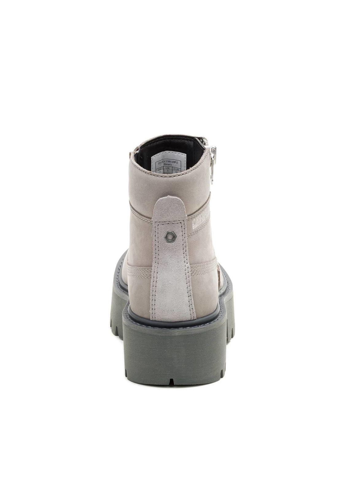 Botin Cuero Mujer Colorado Max Chelsea Gris-5